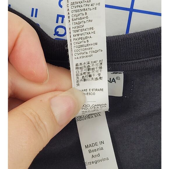 Vintage D&G Logo Knit Black V Neck Short Sleeve Top Streetwear Luxe Statement - Picture 11 of 13